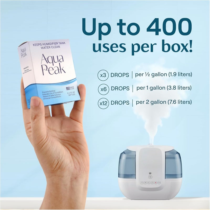 Berkland [2-Pack] Humidifier Drops for a Clean Tank - 400+ Uses - Food Grade Humidifier Cleaner - Slows Residue Accumulation and Scaling - Made in USA - Humidifier Water Treatment Cleaning Solution - Image 4